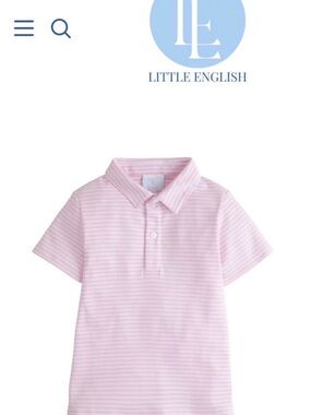 Little English Light Pink & White Striped Polo for Kids